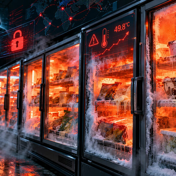 Rayon surgelés de supermarché après la cyberattaque sur les frigos connectés Danfoss