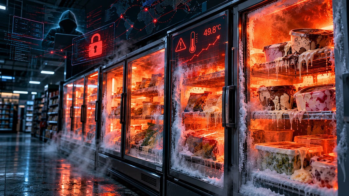 Rayon surgelés de supermarché après la cyberattaque sur les frigos connectés Danfoss
