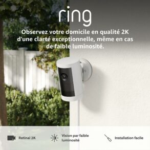 Ring Outdoor Camera Plus 2K, caméra de surveillance extérieure sur secteur