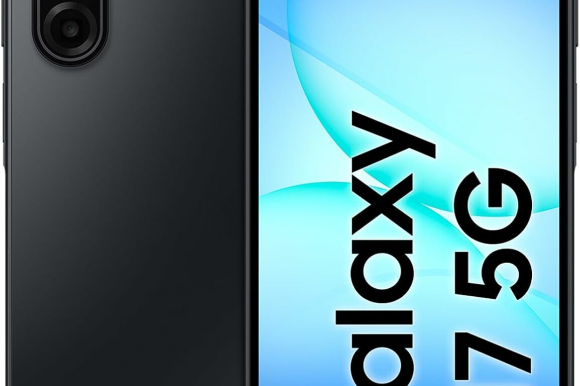 Smartphone Samsung Galaxy A17 5G noir, vue de face et de dos