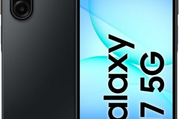 Smartphone Samsung Galaxy A17 5G noir, vue de face et de dos