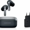 Écouteurs sans fil Samsung Galaxy Buds4 Pro et leur boîtier transparent